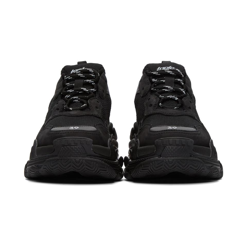 Lyst - Balenciaga Black Triple S Sneakers in Black for Men