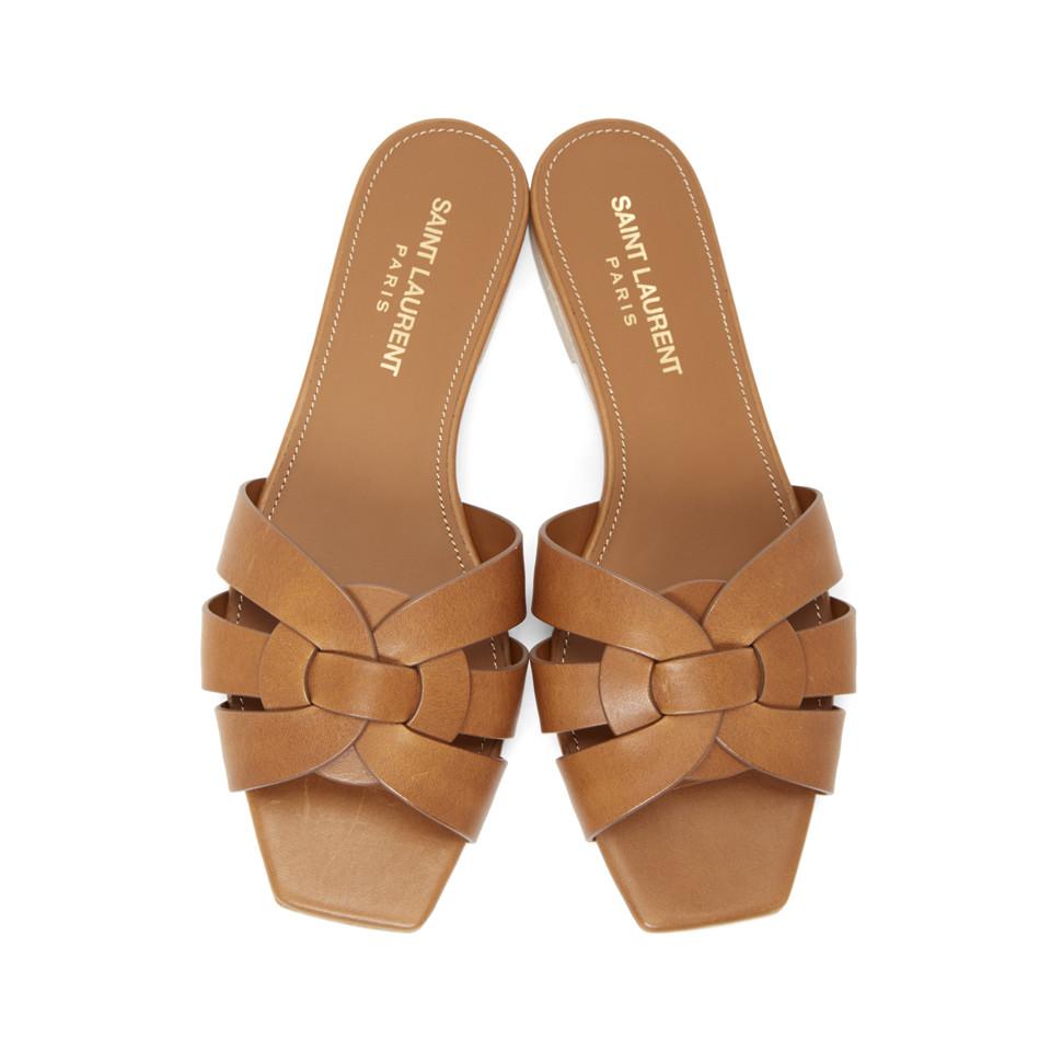 saint laurent nu pieds brown