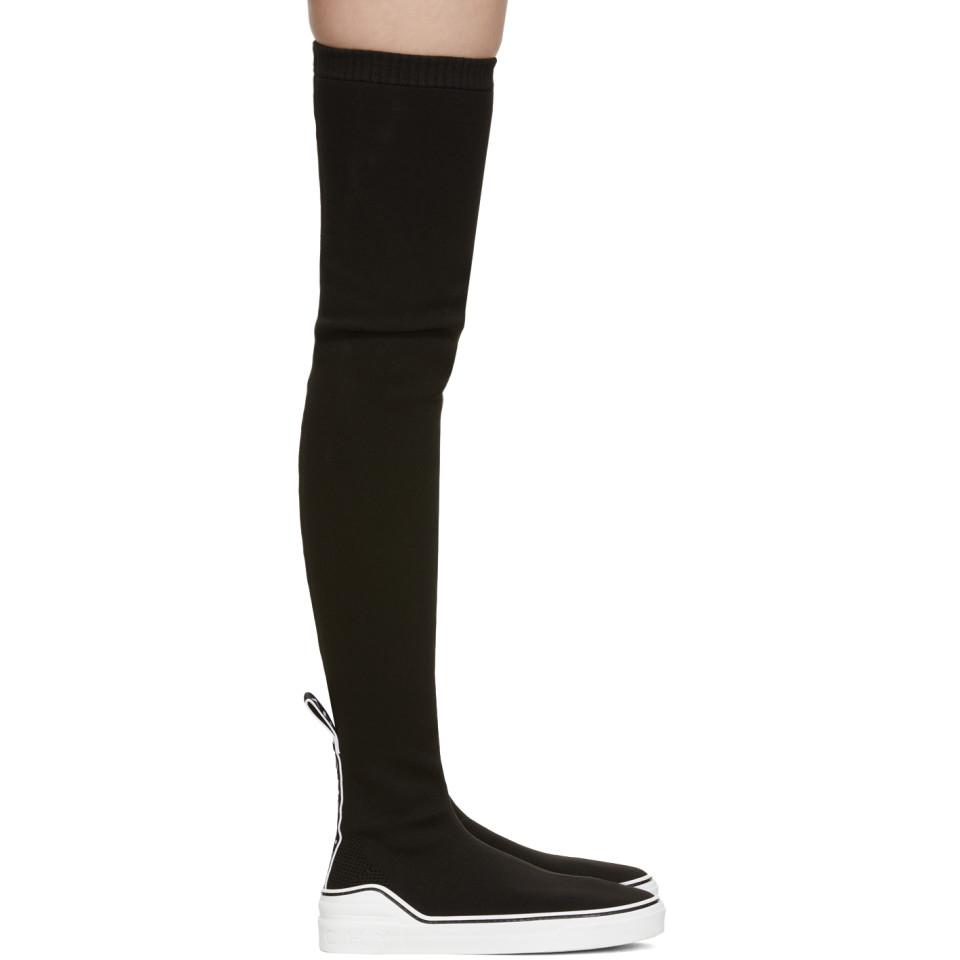 Givenchy Black Knitted George V Over-the-knee Sneakers in Black - Save 15% - Lyst