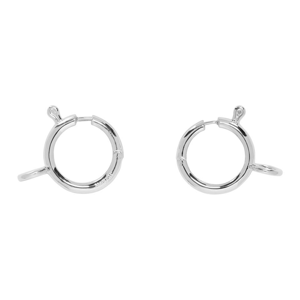 Lyst Ambush Silver Clasp Hoop Earrings In Metallic Ambush Women S Metallic Silver Clasp Hoop Earrings