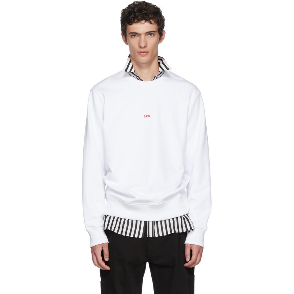 Helmut Pull Homme Taxi Lang Blanc Paris Molletonne nRRPUSwqa