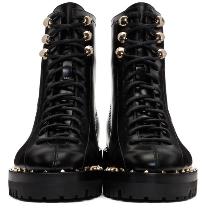 valentino garavani soul rockstud leather combat boots