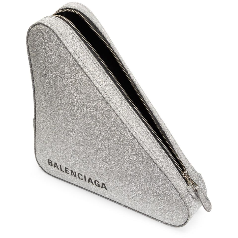 balenciaga triangle glitter bag
