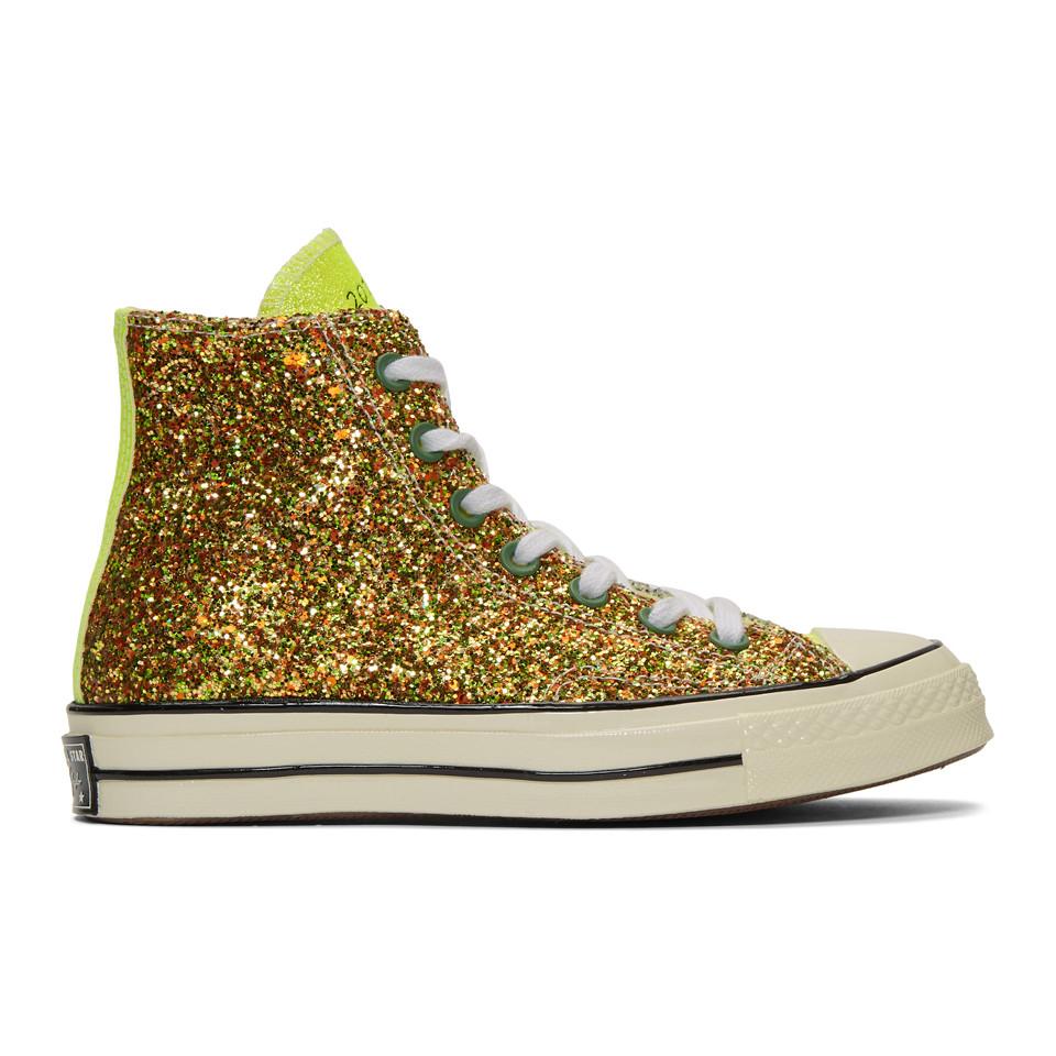 JW Anderson Gold And Silver Converse Edition Glitter Chuck 70 High ...