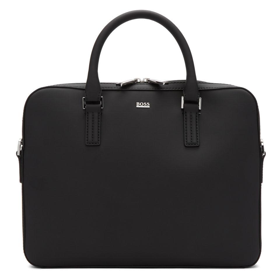 boss leather briefcase