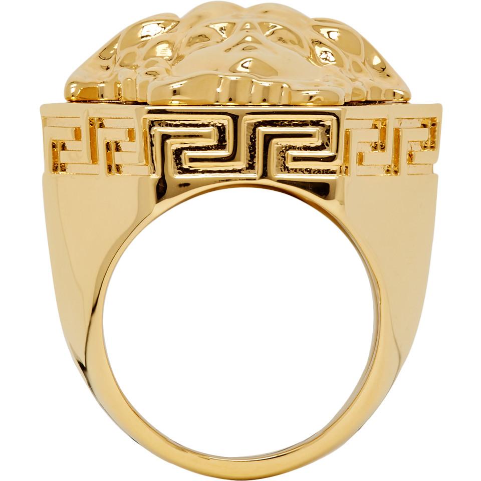 Versace Gold Medusa Ring in Metallic for Men Lyst