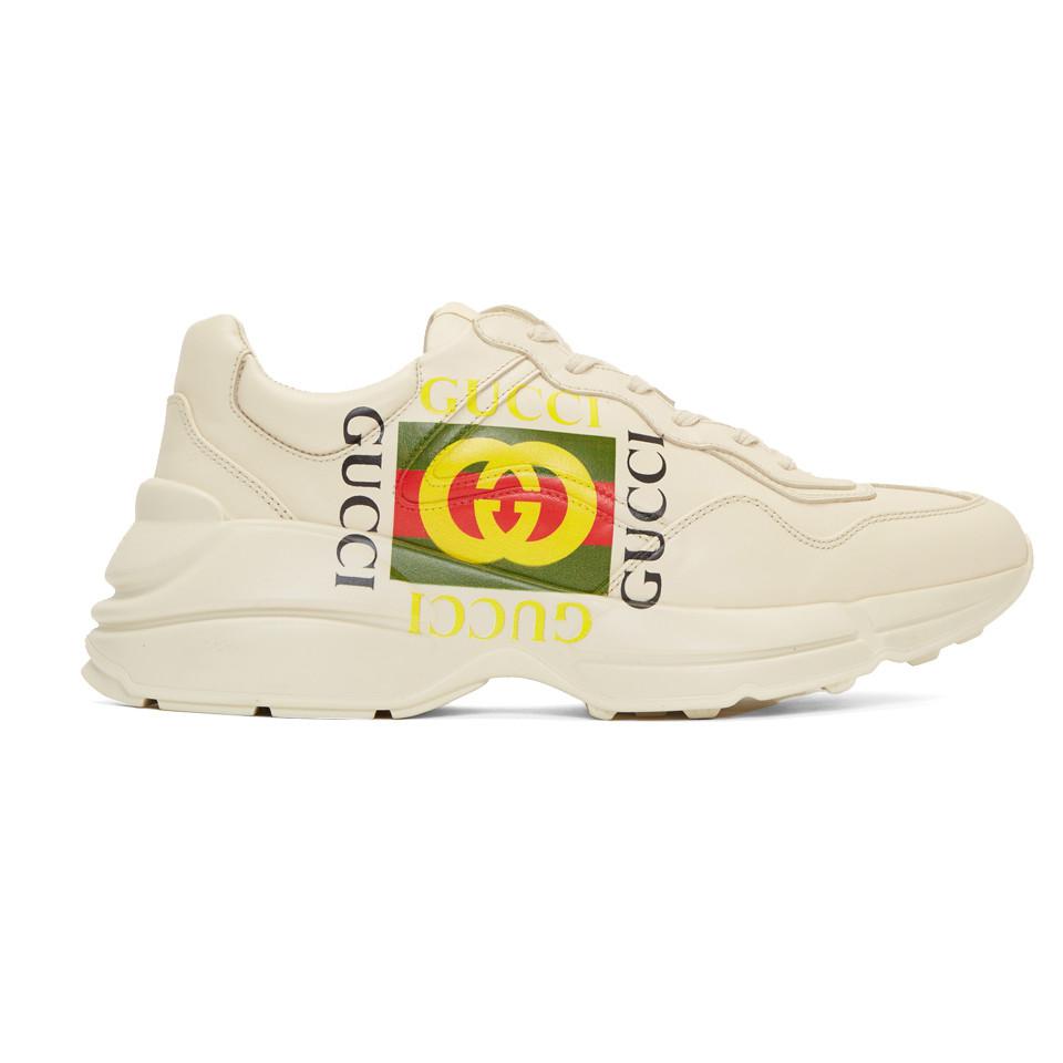 Lyst - Gucci Off-white Cube Rhyton Sneakers in White for Men
