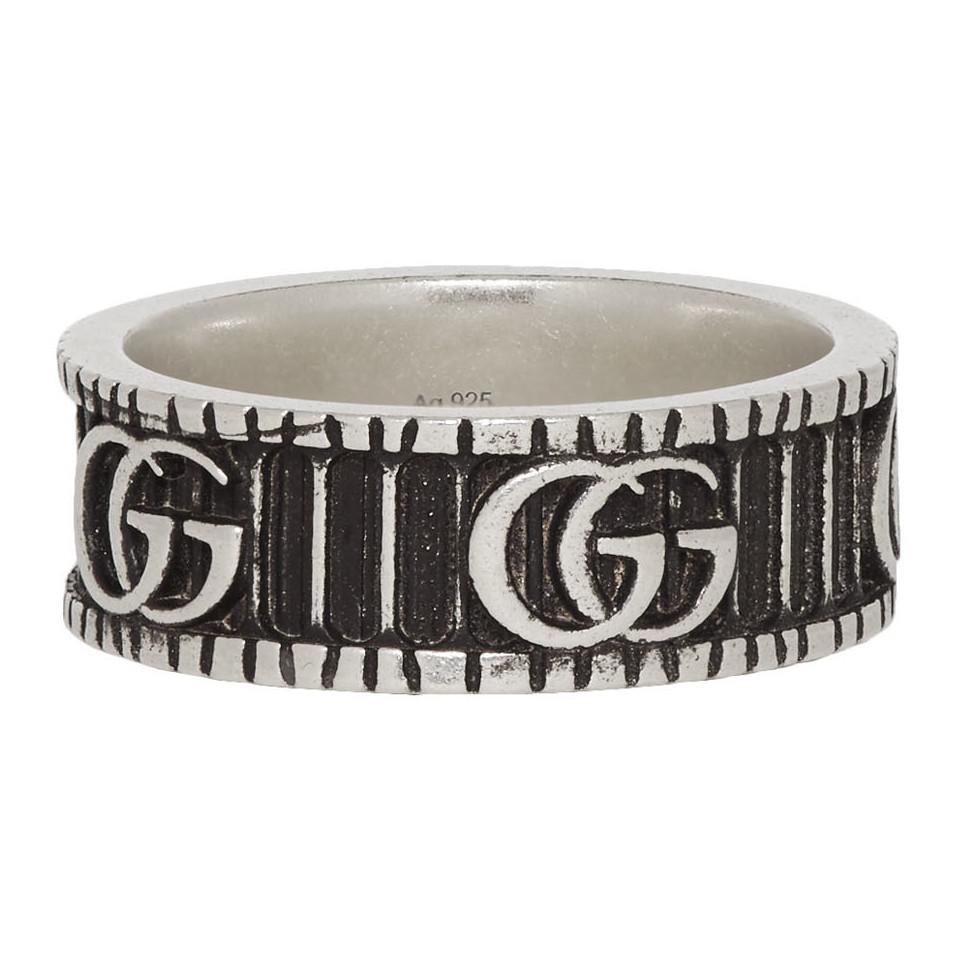 Gucci Silver Double G Ring in Metallic for Men - Save 37% - Lyst