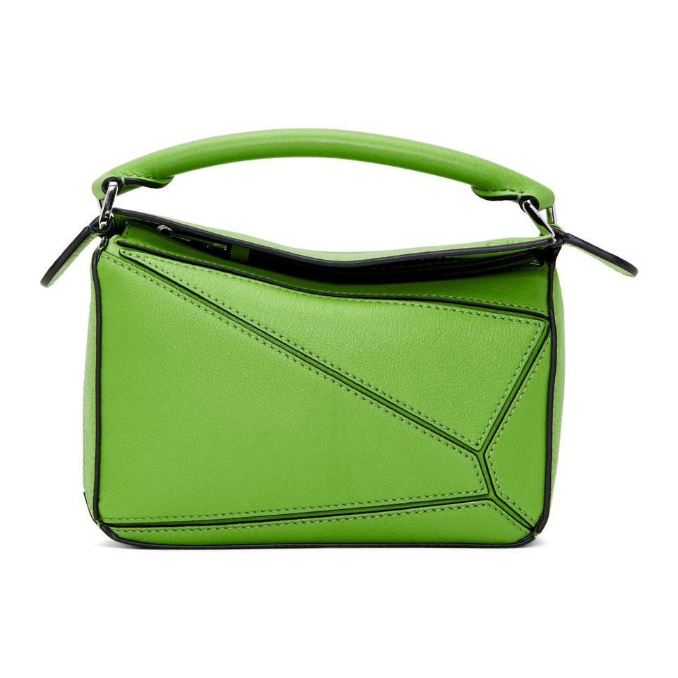 Loewe Green Mini Puzzle Bag in Green - Lyst