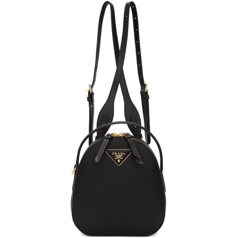 Prada Black Mini Odette Backpack in Black - Lyst