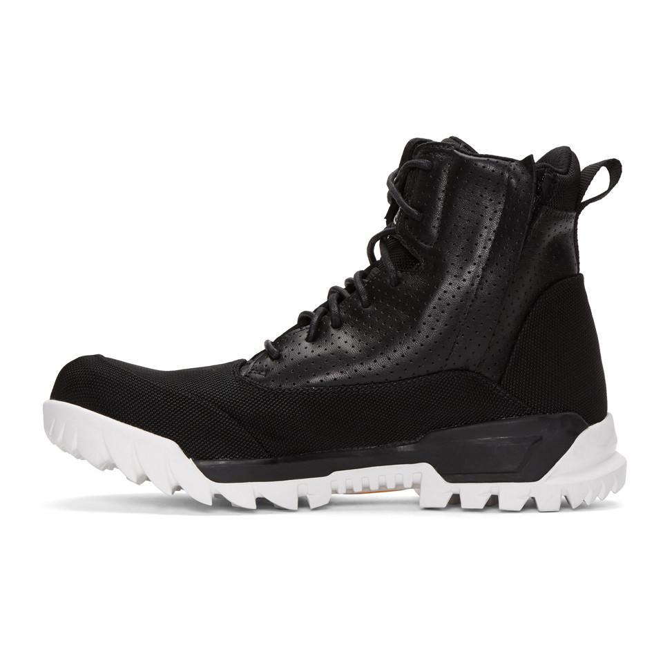 Lyst - Stone Island Black Lace-up Boots in Black for Men
