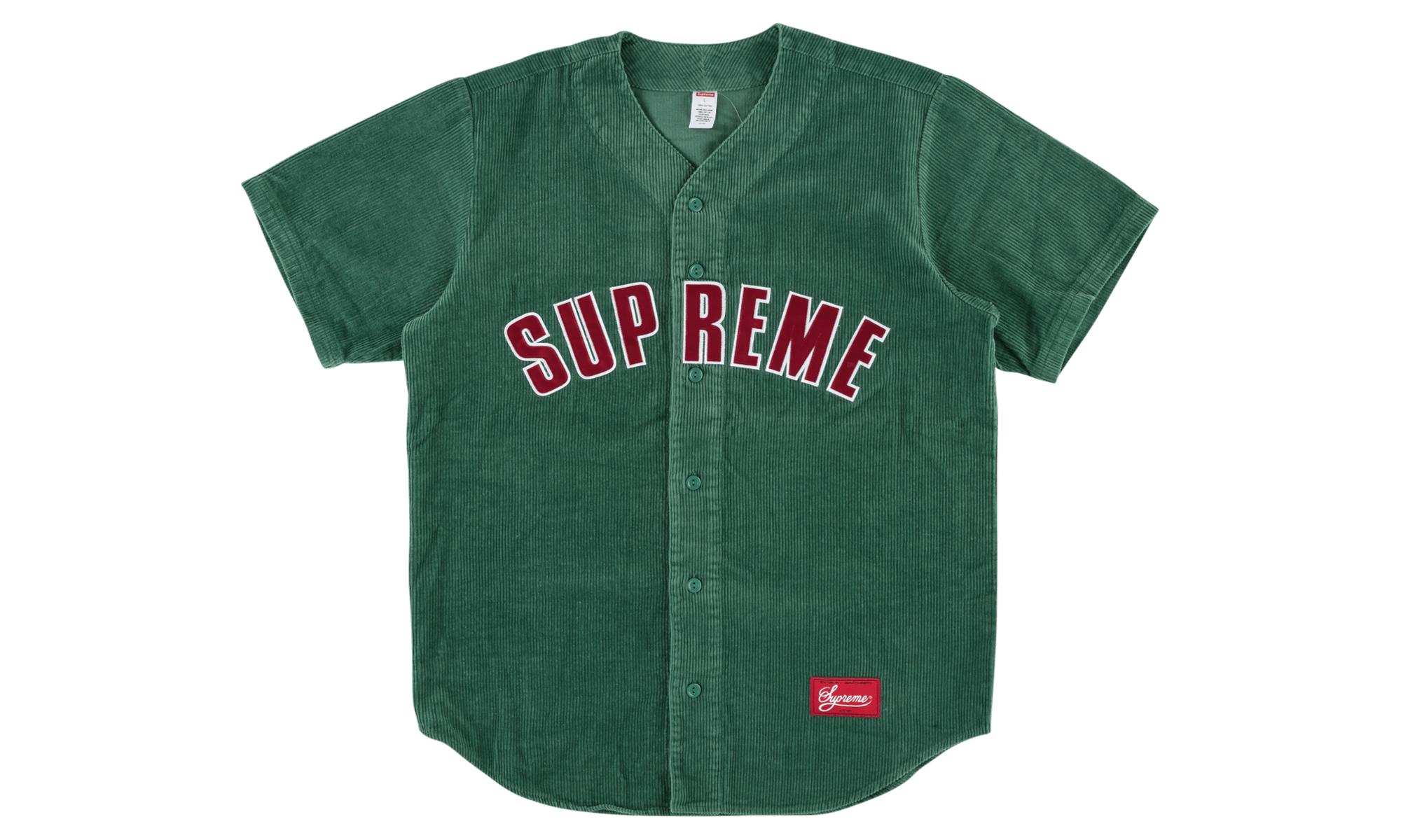 Supreme Corduroy Baseball Jersey Dusty Teal in Green for Men - Lyst