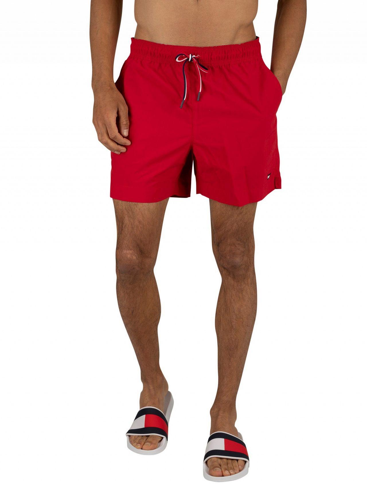 Tommy Hilfiger Tango Red Medium Drawstring Swim Shorts in Red for Men
