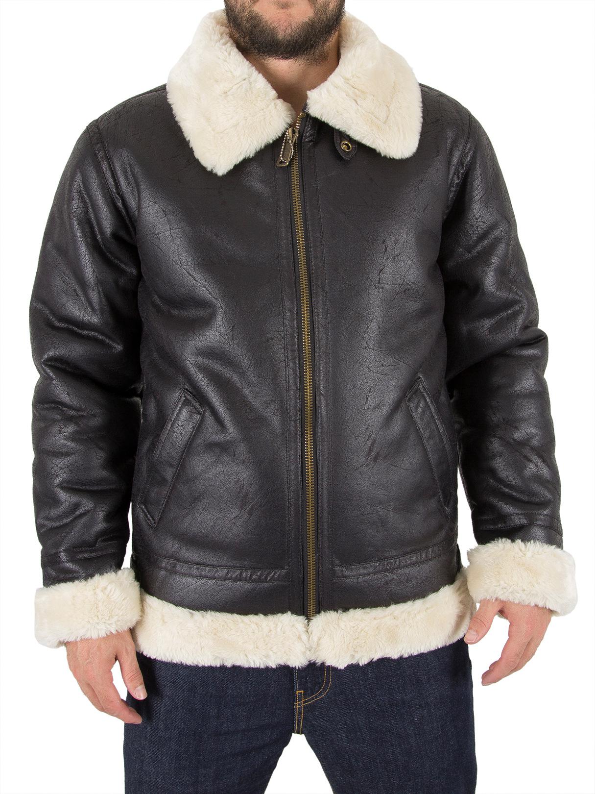 Alpha Industries Black B3 Fl Fur Collar Bomber Jacket in Black for Men ...