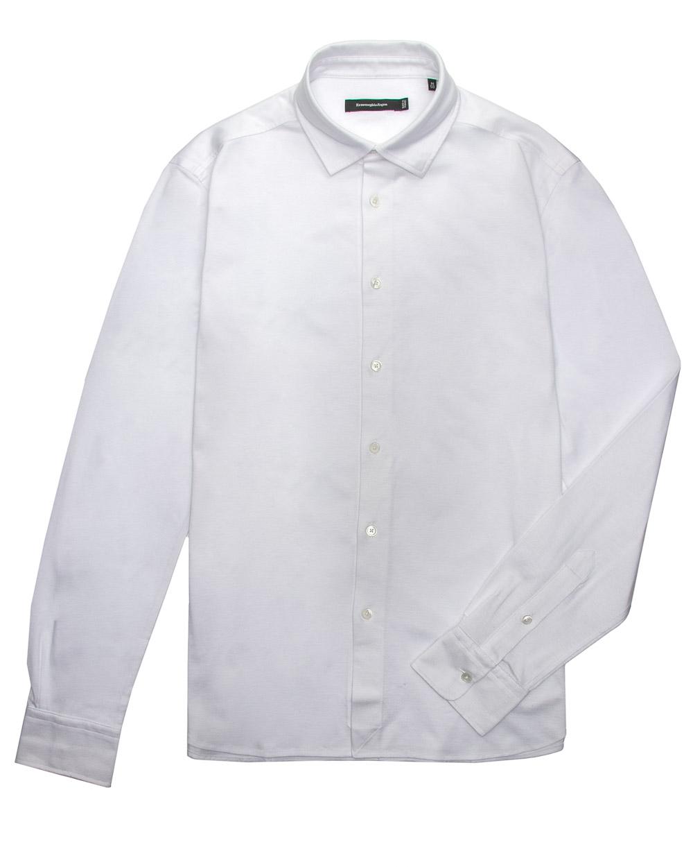Ermenegildo Zegna White Jersey Knit Shirt 56 Itl in Black for Men - Lyst