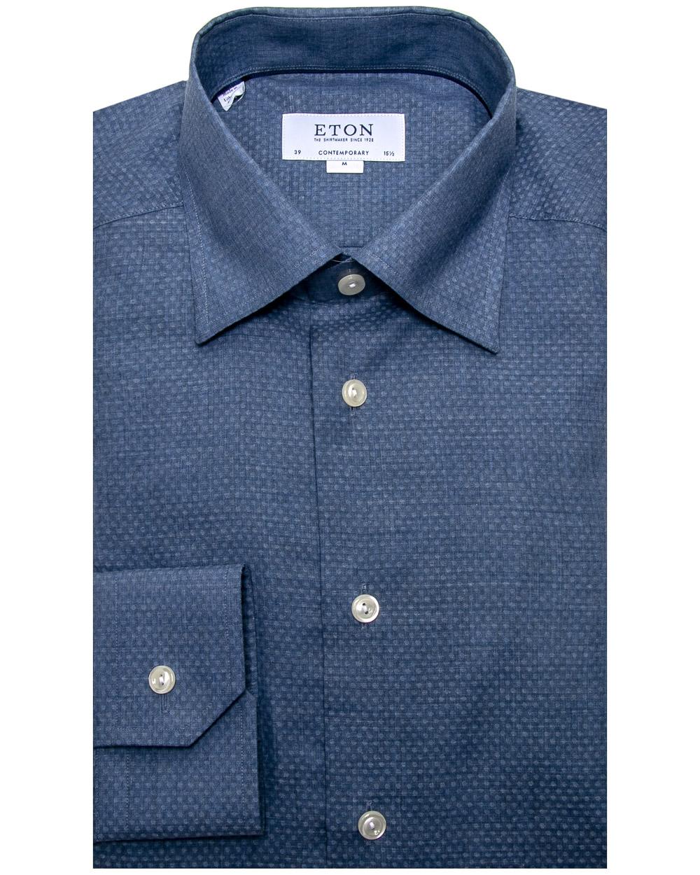 Eton of Sweden Blue Dotted Dress Shirt 43 Metric in Black for Men Lyst