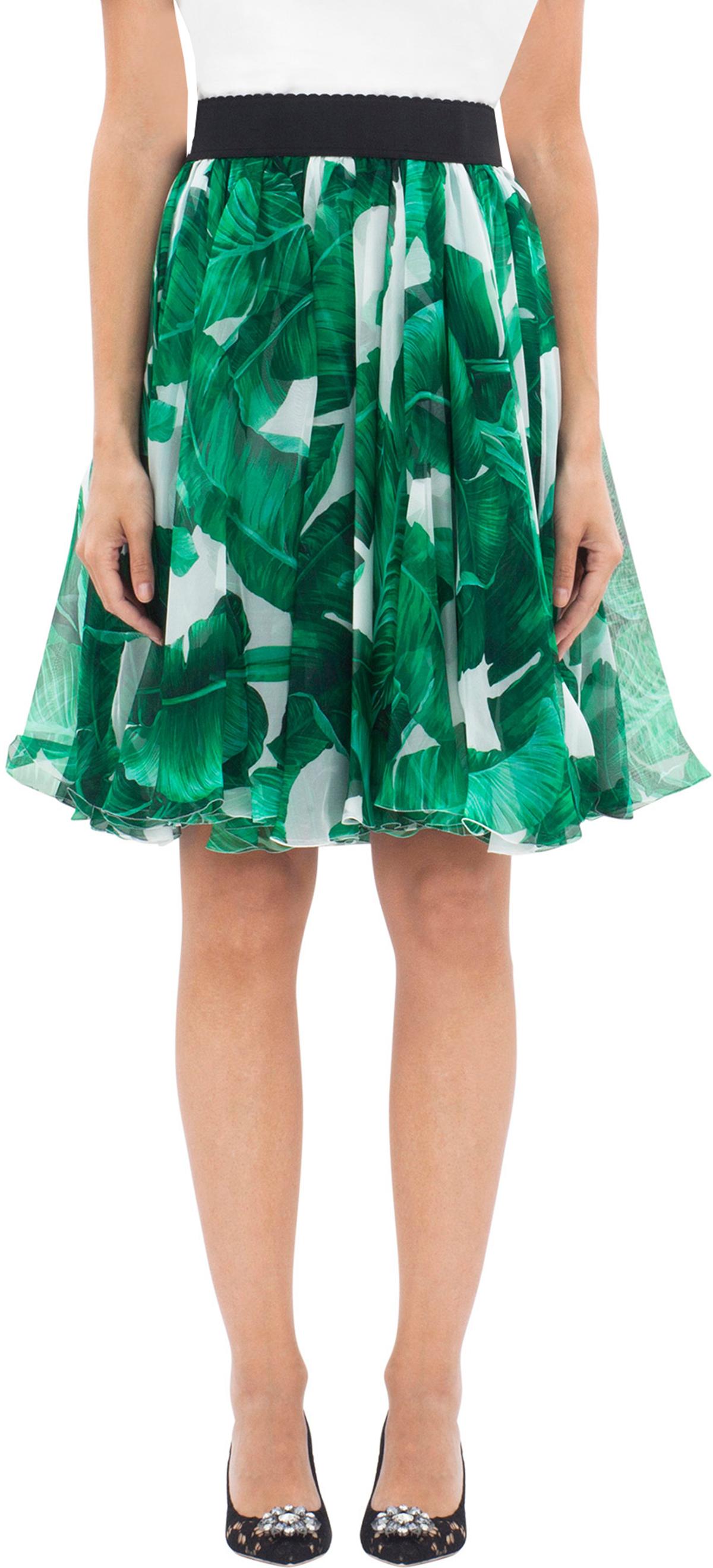 Lyst Dolce Gabbana Banana Leaf Print Skirt In Green lyst dolce gabbana banana leaf print skirt in green