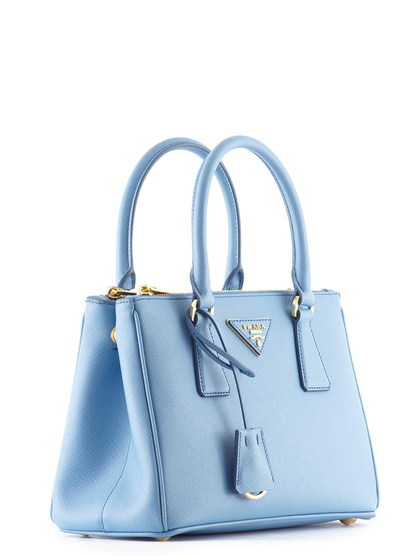 Lyst - Prada Galleria Saffiano Small Leather Shoulder Bag in Blue