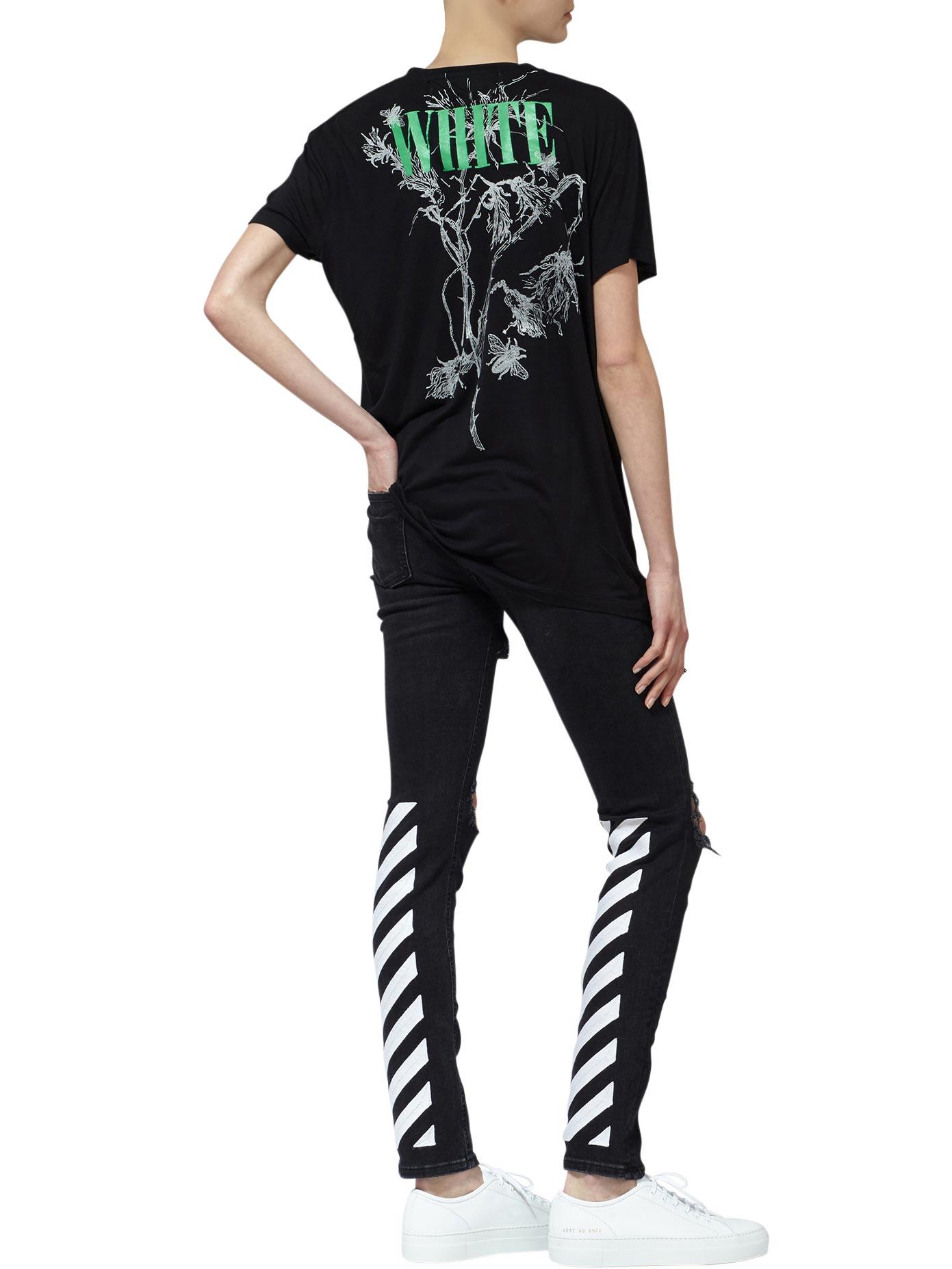 striped ripped jeans