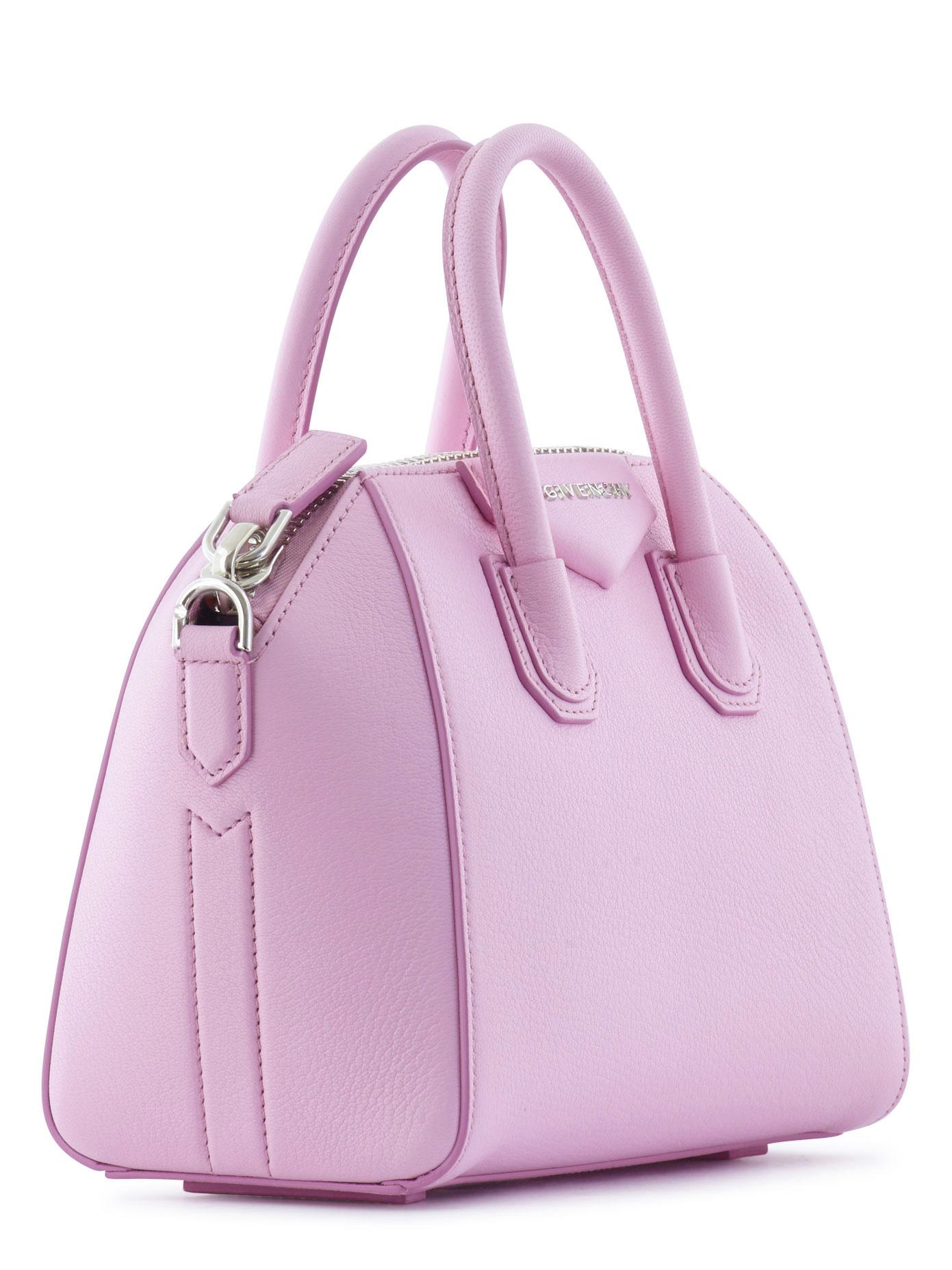 Givenchy Antigona Mini Leather Bag in Pink - Lyst