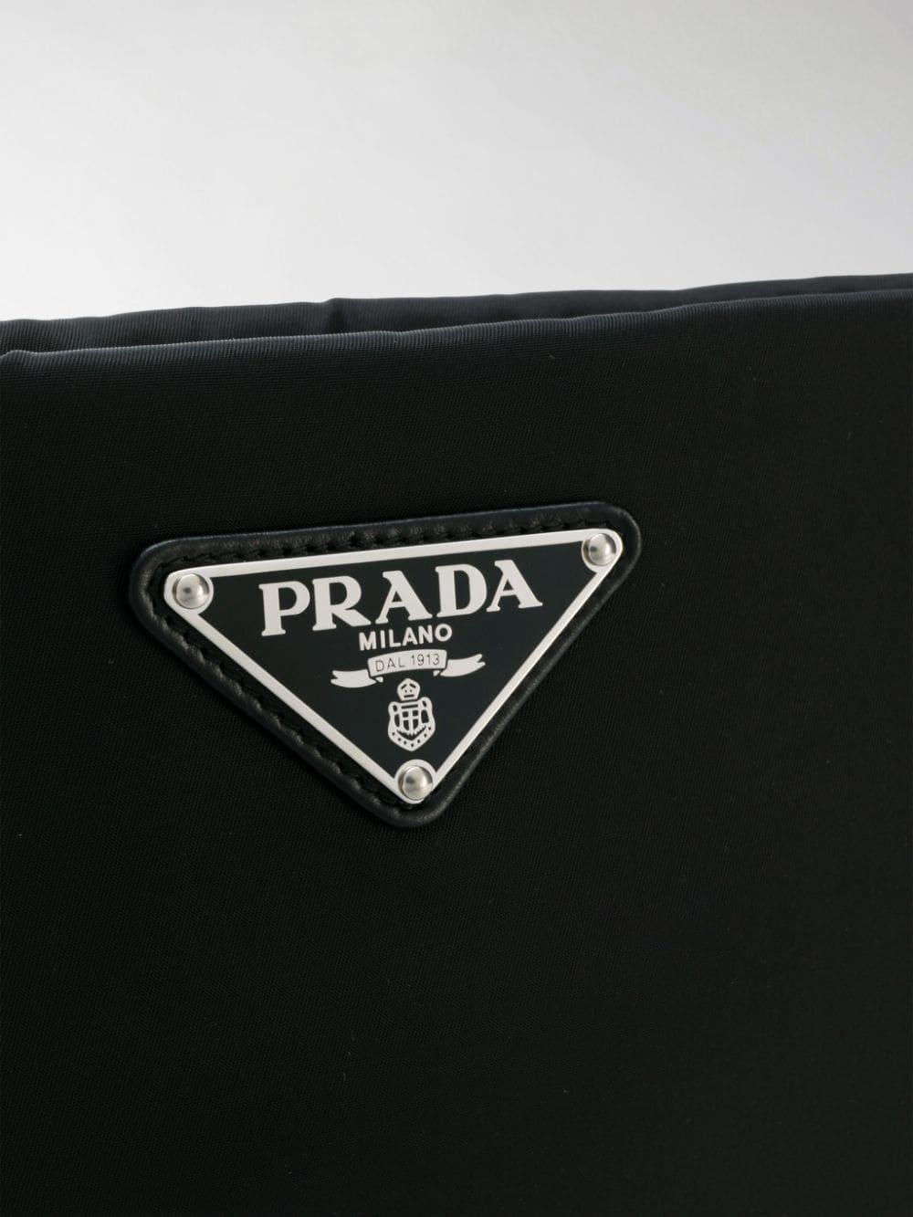 prada triangle logo mini pouch bag