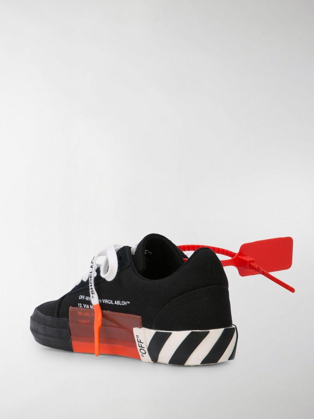 Off-White c/o Virgil Abloh Black Vulcanised Canvas Low Top Sneakers in ...