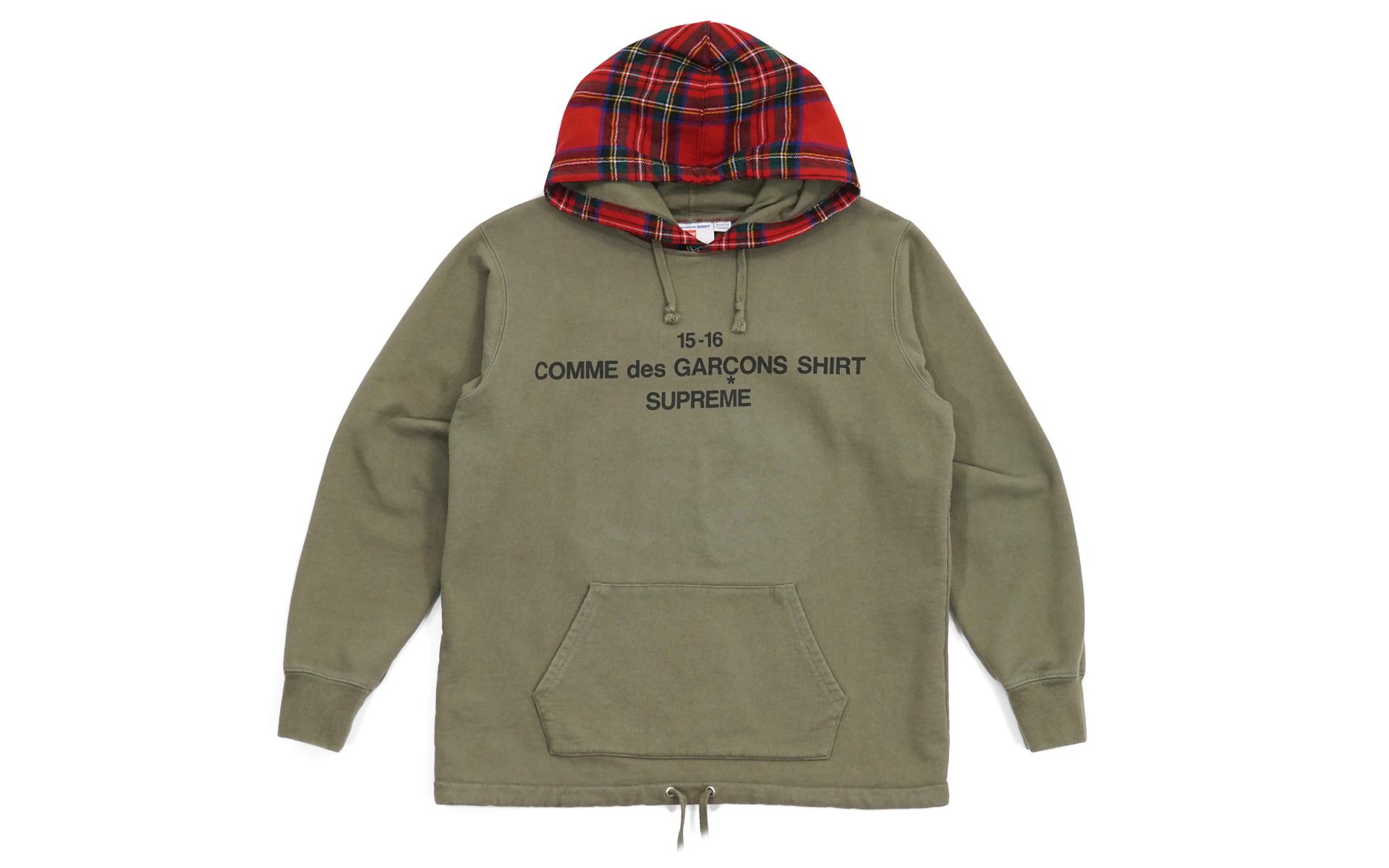 supreme cdg plaid hoodie