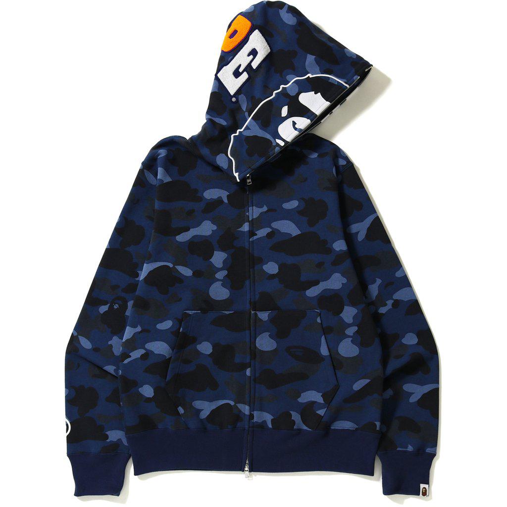 A Bathing Ape Color Camo 2nd Ape Hoodie Navy in Blue for Men - Lyst