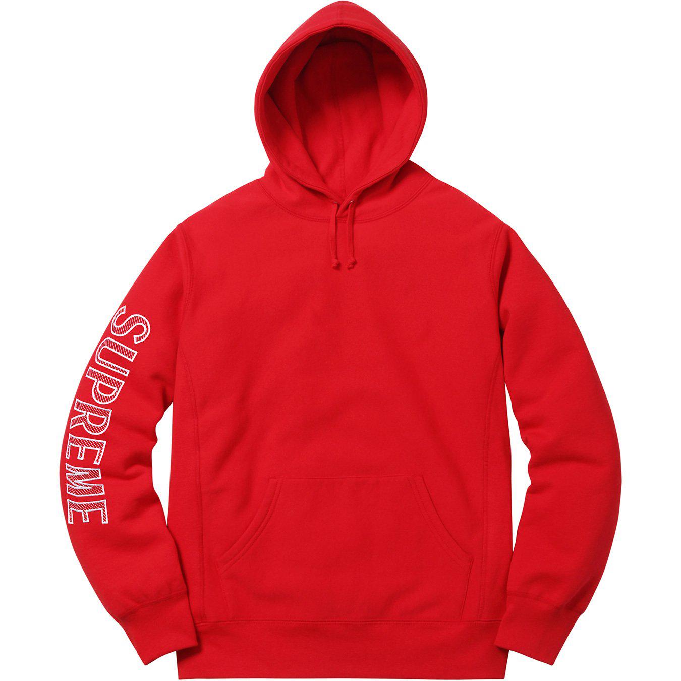 Lyst - Supreme Sleeve Embroidery Hooded Sweatshirt Red in Red for Men