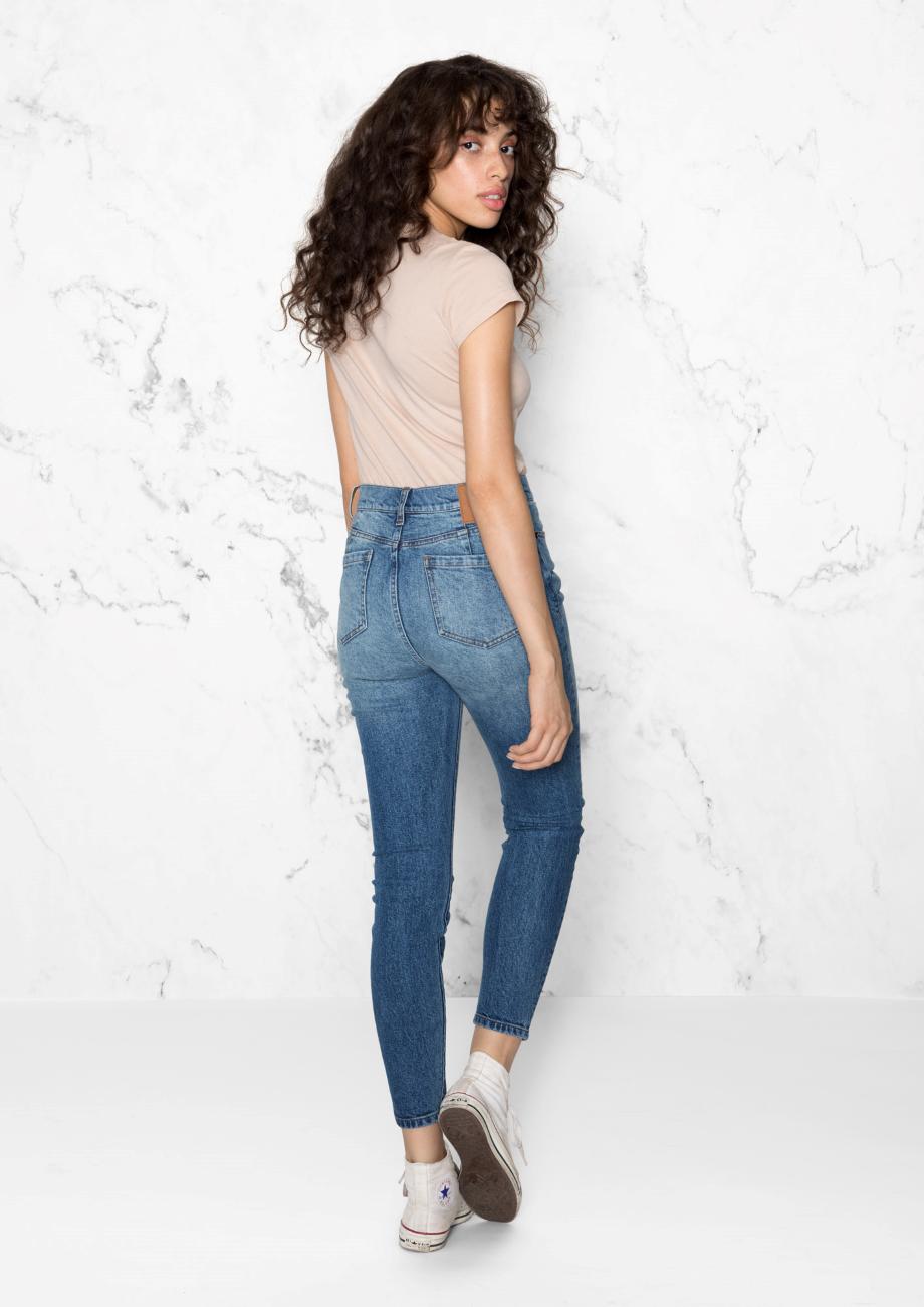 high waist slim fit jeans