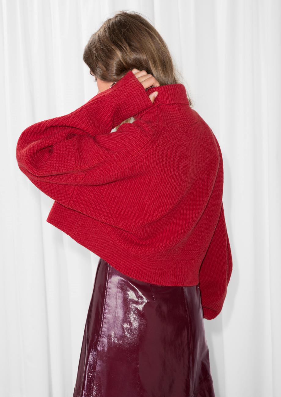 & other stories Knit Turtleneck Sweater in Red | Lyst