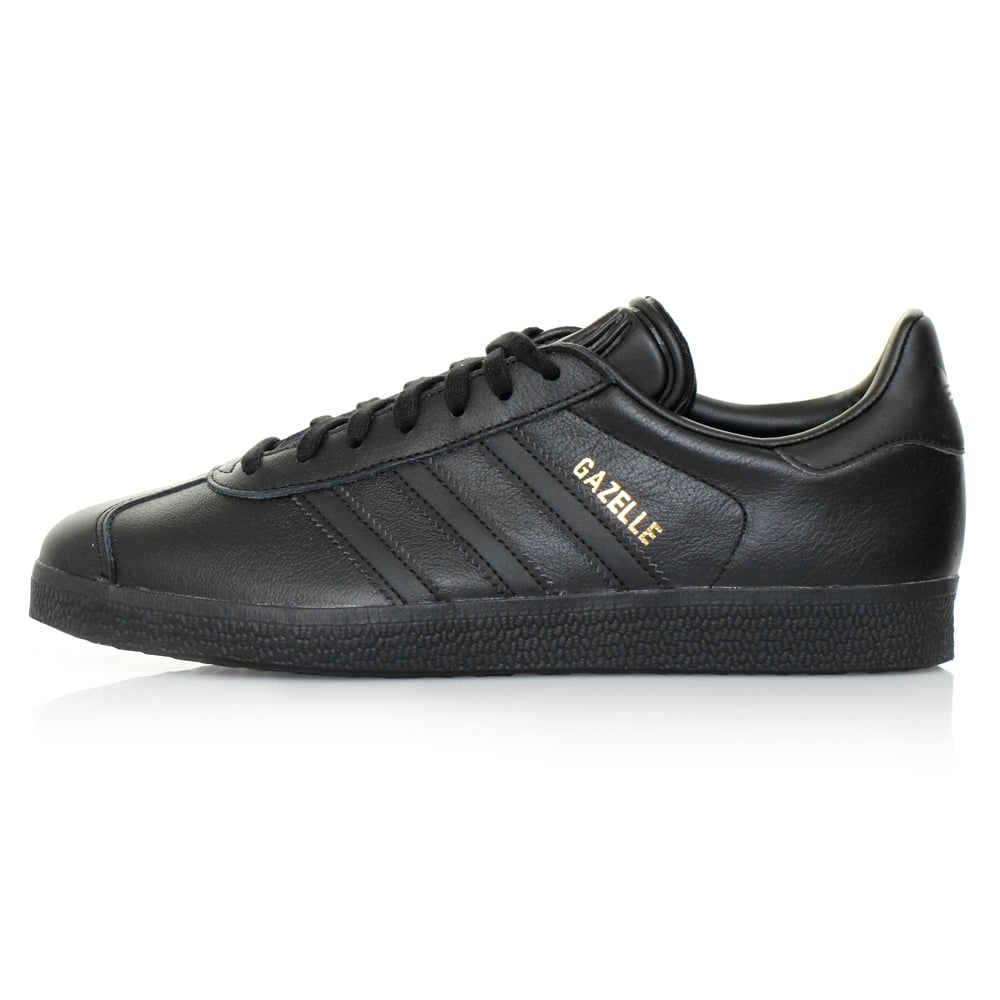 Lyst - Adidas Originals Gazelle Black Leather Shoes in Black for Men