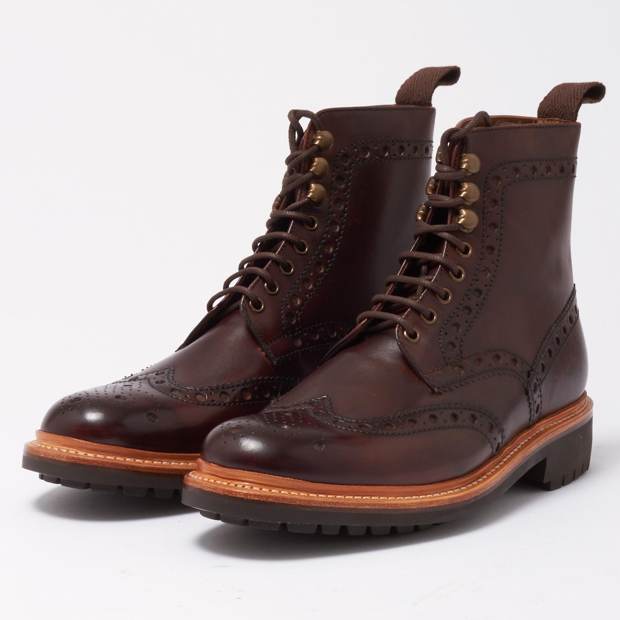 Lyst - Grenson Fred Dark Brown Brogue Boot in Brown for Men