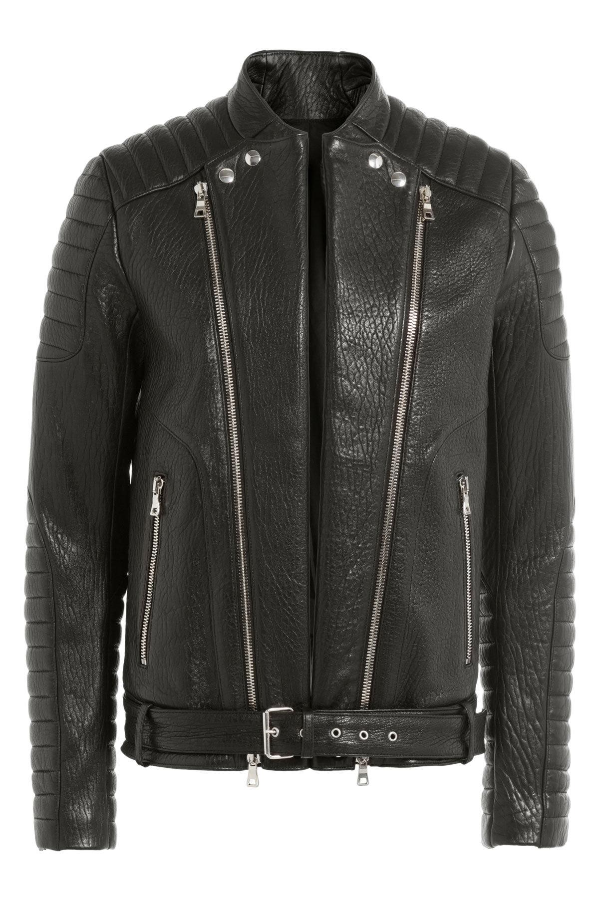 Lyst - Balmain Shearling Biker Jacket in Black for Men