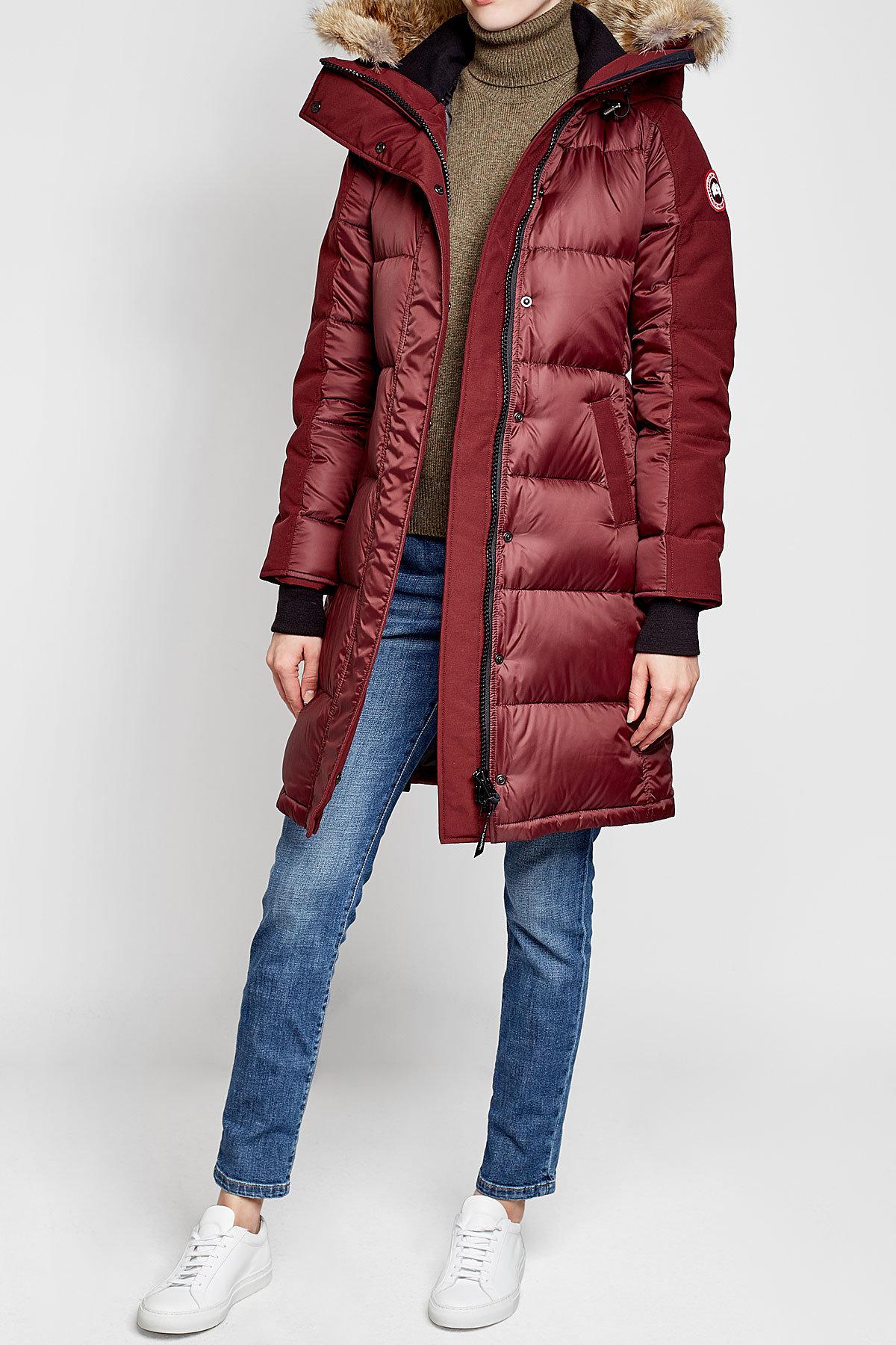 Lyst - Canada goose Down Parka With Fur-trimmed Hood in Red