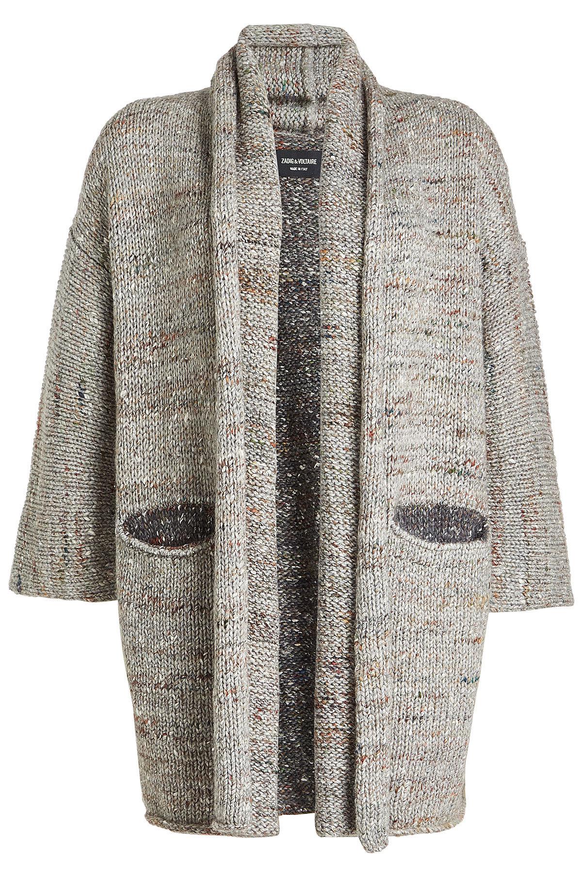 Lyst - Zadig & Voltaire Cardigan With Wool, Alpaca, Silk And Mohair in Gray