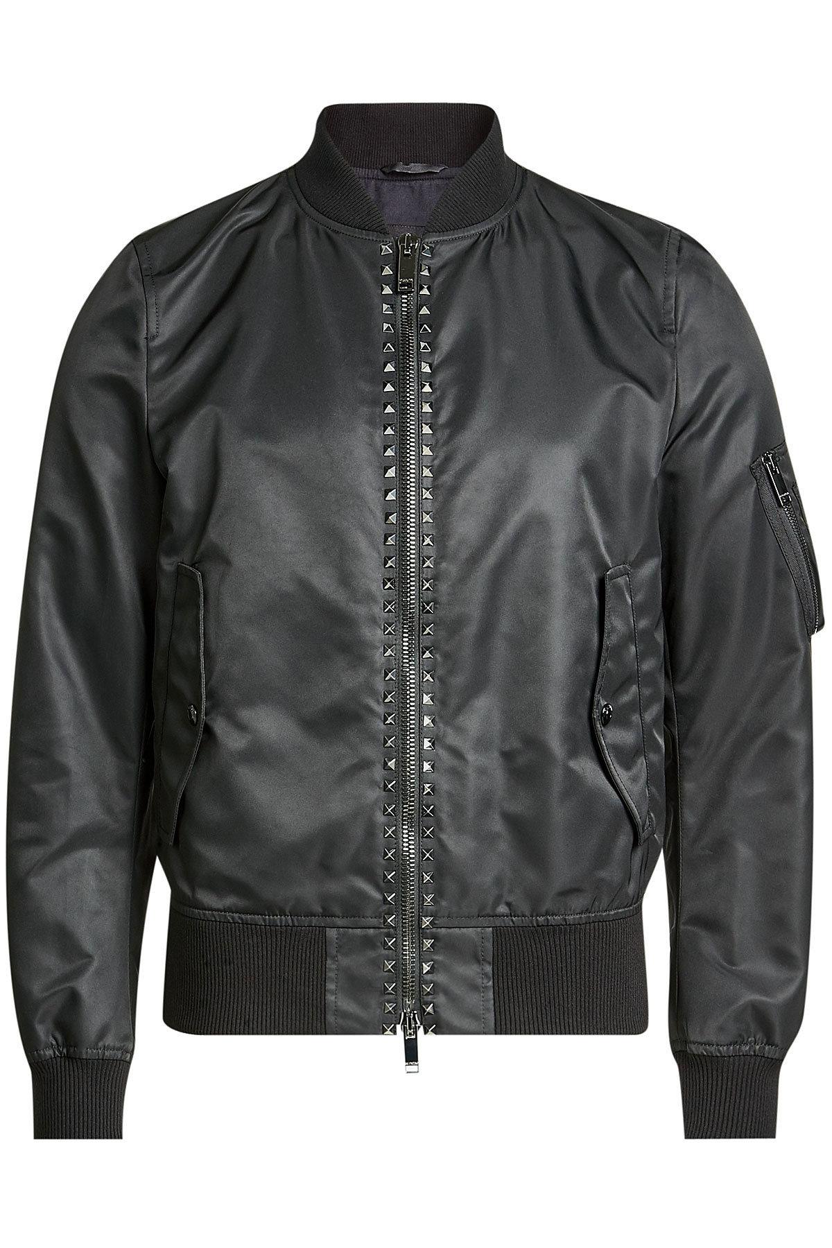 Lyst - Valentino Studded Bomber Jacket in Black for Men