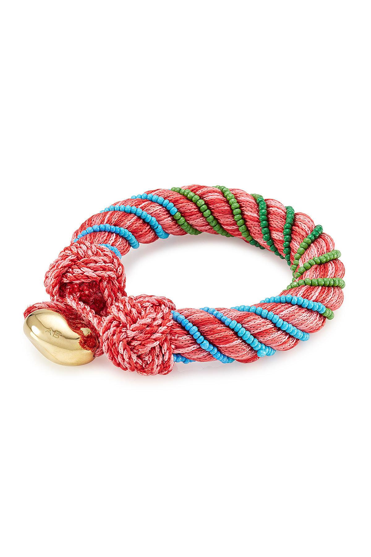 Aurelie Bidermann Bracelet With Glass Beads in Pink - Lyst