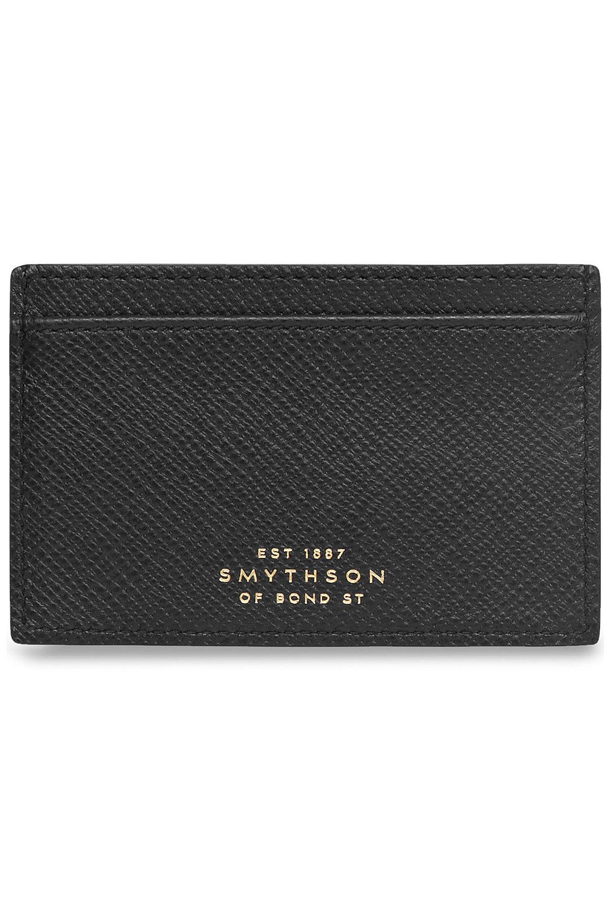 Smythson Leather Card Holder In Black