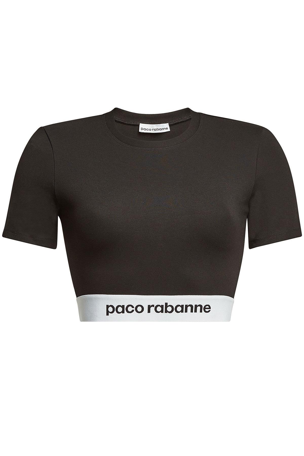 Lyst - Paco Rabanne Cropped T-shirt in Black