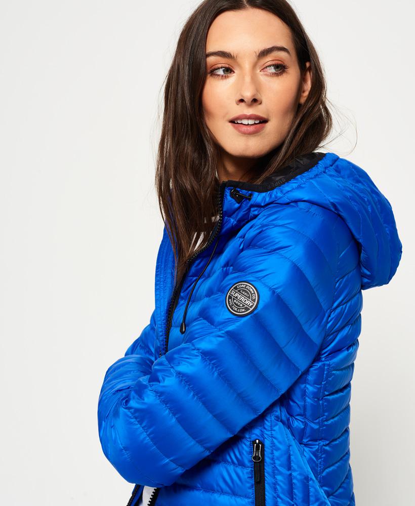 Superdry Core Down Hooded Jacket in Blue - Lyst