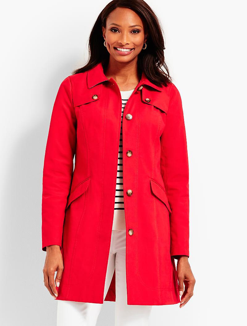 Lyst - Talbots Classic Trench Coat in Red