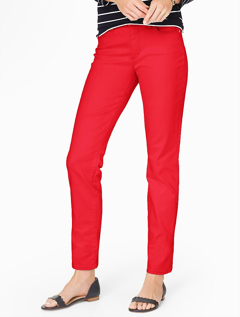 Lyst - Talbots The Flawless Five-pocket Slim Ankle Jean in Red