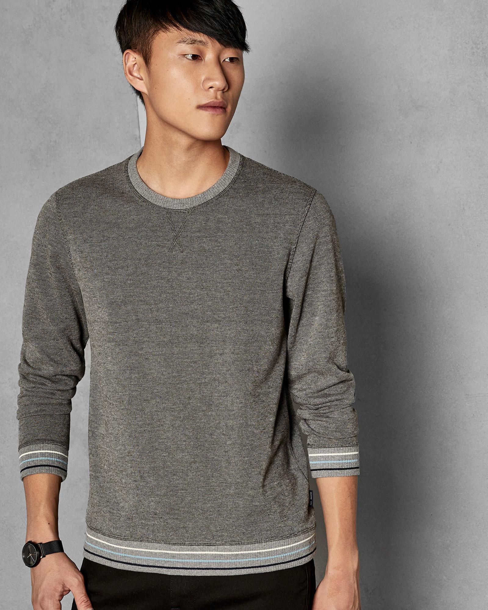 Lyst - Ted Baker Jersey Cotton Blend Sweatshirt in Gray for Men