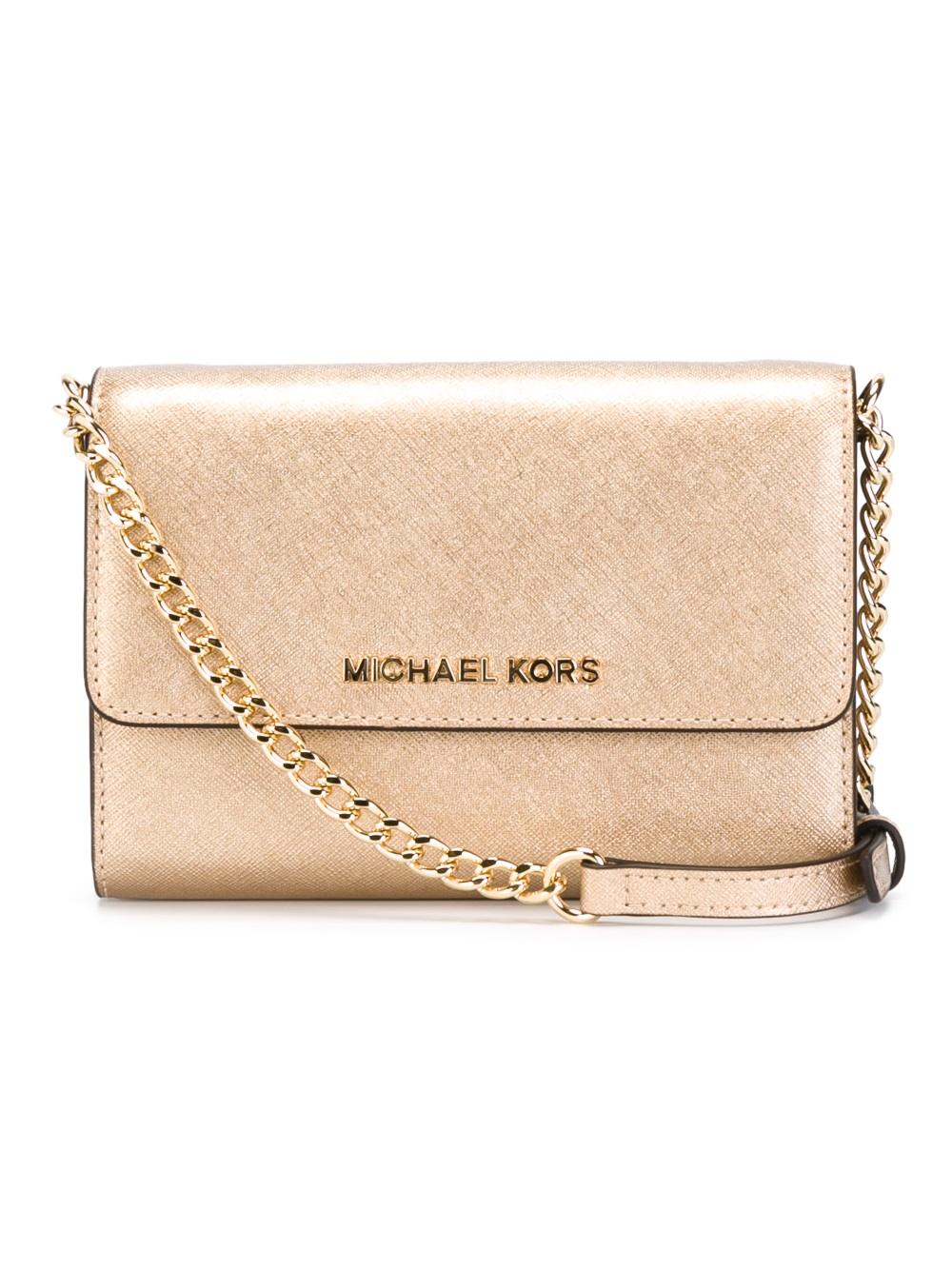 MICHAEL Michael Kors &#39;jet Set Travel&#39; Phone Crossbody Bag in Metallic - Lyst