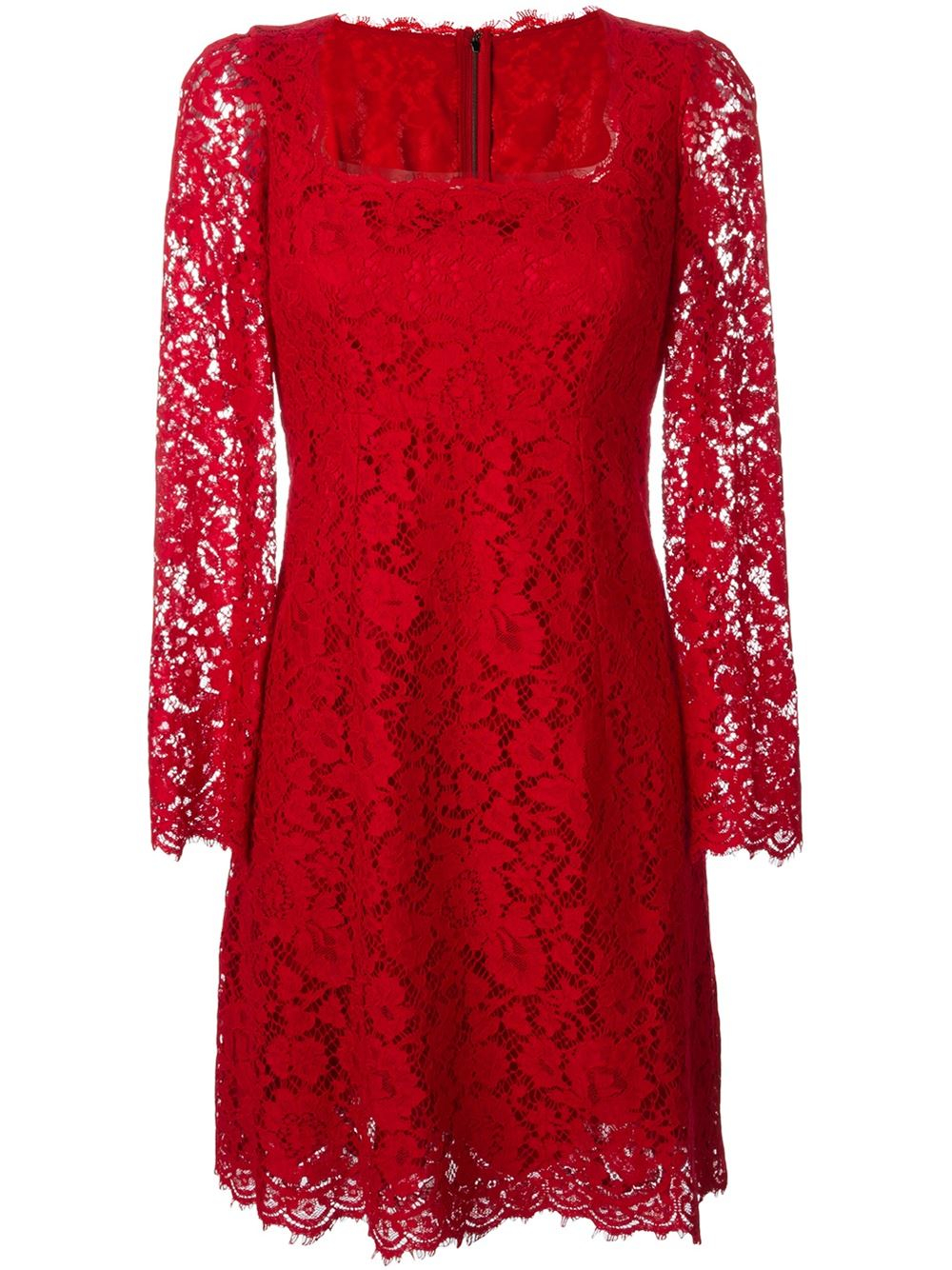 Dolce & Gabbana Lace Dress in Red - Lyst