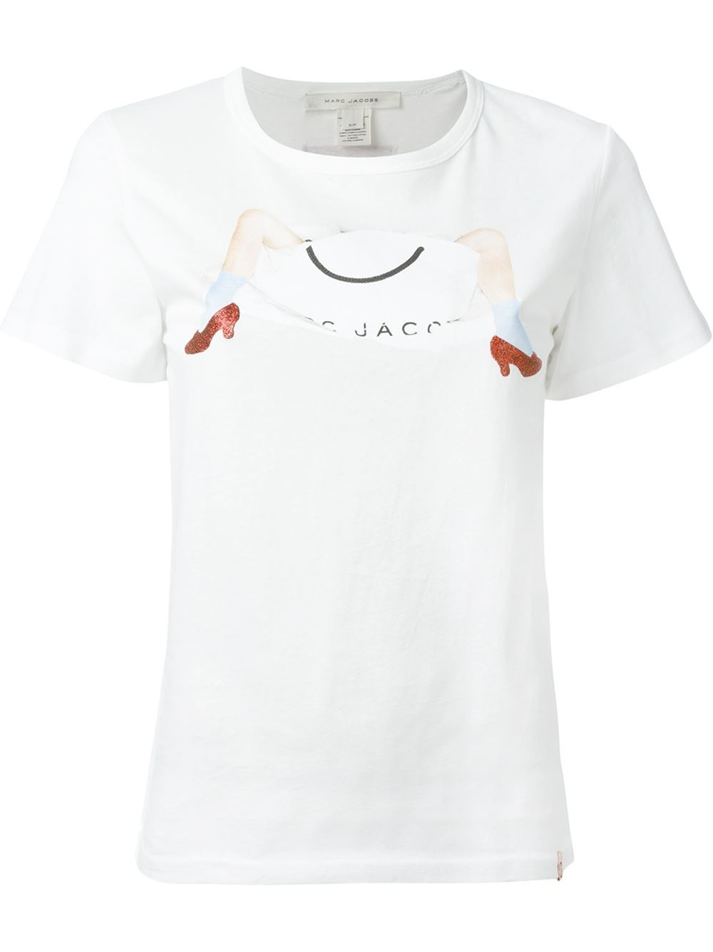Marc jacobs Cotton T-shirt in White | Lyst