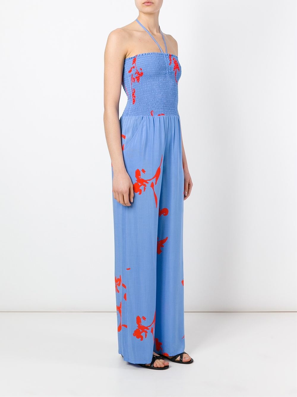 Tory burch Blue And Red Jumpsuit in Blue | Lyst
