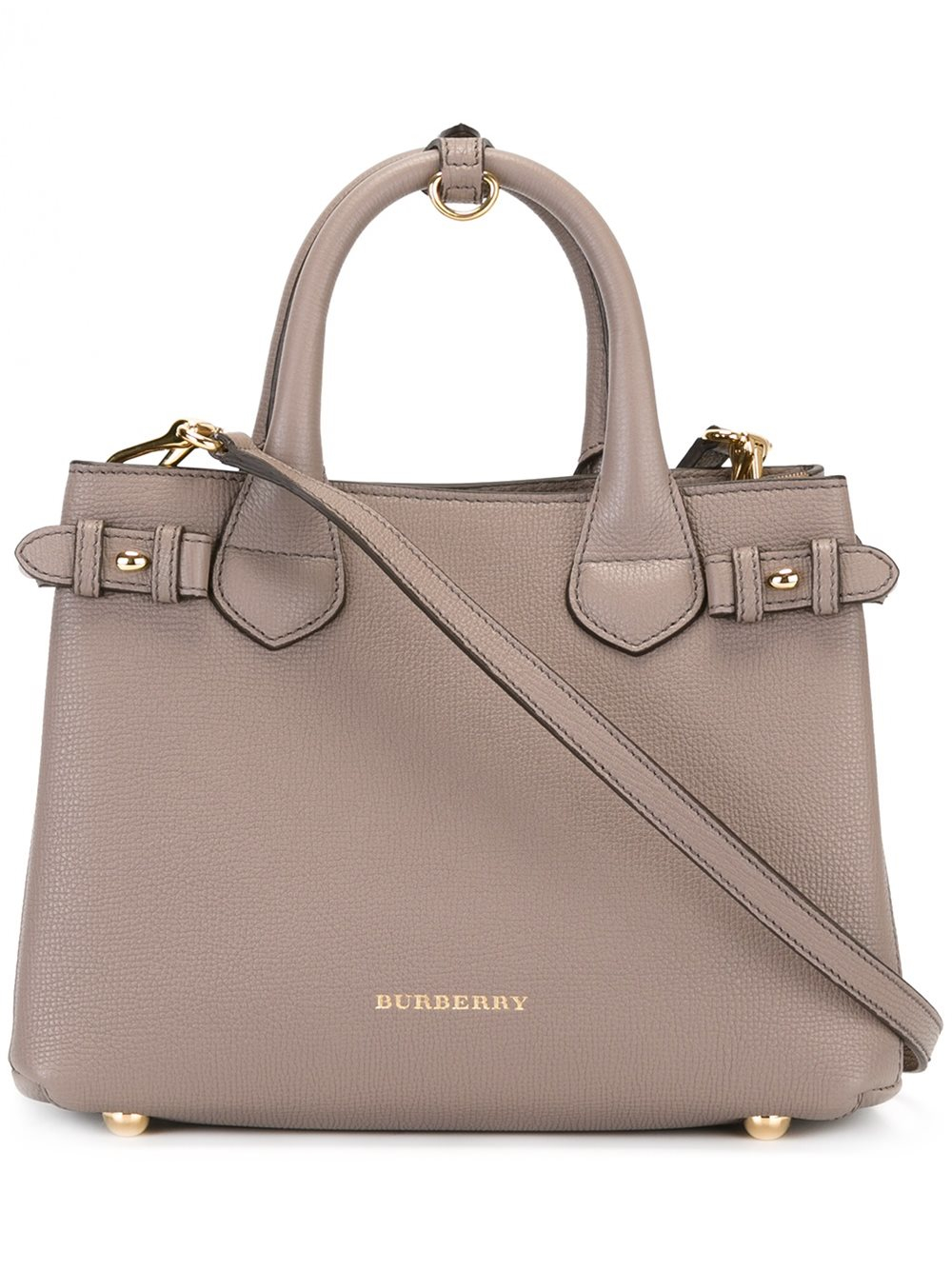 Lyst - Burberry The Banner Leather And House Check Tote Bag in Gray