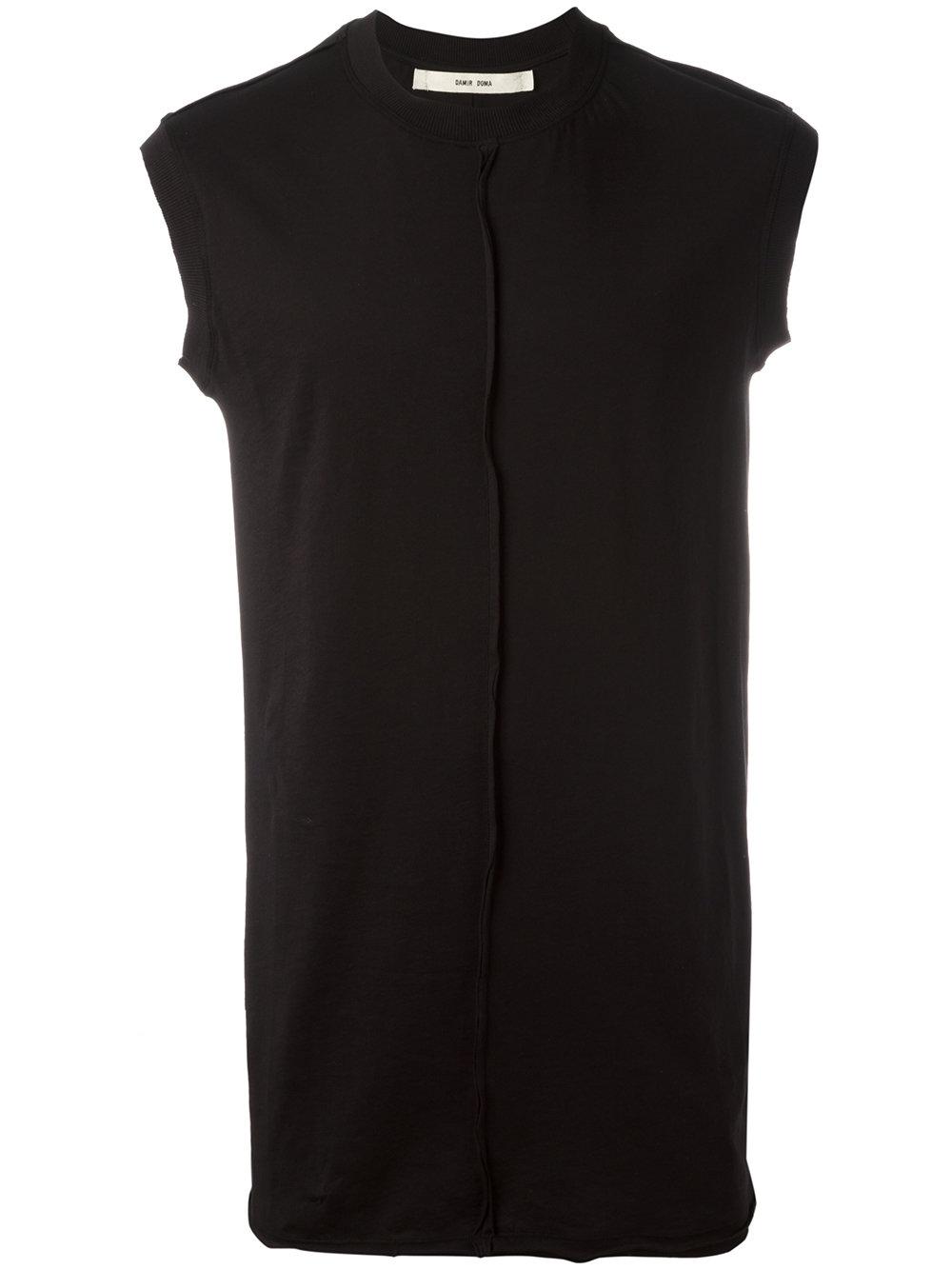 damir doma seam trim sleeveless t shirt in black for damir doma seam trim sleeveless t shirt in black for